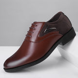 Yeknu Italian Men Oxford Brogues Formal Leather Office Wide Fit Wedding Lace Up Casual Pointed Toe Business Shoes 16-8812