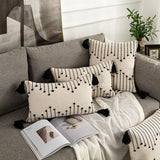 Yeknu Geometric cushion cover Tassels pillow cover Woven Thick Rug Cushion cover For Home decoration Sofa Bed 45x45cm/30x50cm