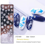 Yeknu Nail Art Stamping Plate Nail Template Gel Printing Stencil Mermaid Flower Leaf Heart Ocean Design Nail Polish Mold NLFB01-06