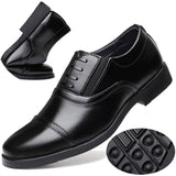 Yeknu Luxury Black Formal Leather Men Flat Oxfords Business Slip on Pointed Toe Fashion Groom Wedding Boutique Shoes 3515