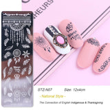 Yeknu Nail Art Stamping Plate Nail Template Gel Printing Stencil Mermaid Flower Leaf Heart Ocean Design Nail Polish Mold NLFB01-06