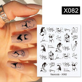 Yeknu 1Pc Spring Water Nail Decal And Sticker Flower Leaf Tree Green Simple Summer DIY Slider For Manicuring Nail Art Watermark