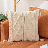Yeknu Boho Decoration Cushion Cover 45x45cm/30x50cm Nature Cotton Pillow Cover Tassels Square Home Decoration for living Room Bed Room