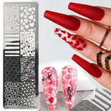 Yeknu Nail Art Stamping Plate Nail Template Gel Printing Stencil Mermaid Flower Leaf Heart Ocean Design Nail Polish Mold NLFB01-06