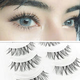 Yeknu False Eyelashes Naturally Simulated Thick Transparent Stem Fake Eyelashes Glimmer Beginner Makeup Tools Lashes