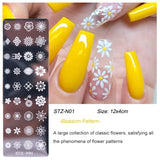 Yeknu Nail Art Stamping Plate Nail Template Gel Printing Stencil Mermaid Flower Leaf Heart Ocean Design Nail Polish Mold NLFB01-06