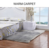 Yeknu Artificial Wool Carpet Living Bedroom Sofa Area Rugs White Shaggy Rectangle Fluffy Soft Mats Luxury Faux Fur Seat Pad Home Decor