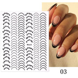 Yeknu 1 Sheet 3D Nail Sticker Blooming Ink Marble Flower Leaves Line Sliders French Tip Nails Decals Sticker DIY Decoration