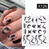 Yeknu 1Pc Spring Water Nail Decal And Sticker Flower Leaf Tree Green Simple Summer DIY Slider For Manicuring Nail Art Watermark