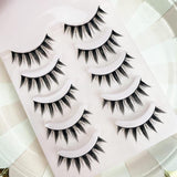 Yeknu New 5 Pairs Eyelashes Cos Dance Performance Eyelash Handmade Acrylic Cross Eyelash Female Japanese 3D Natural Lashes