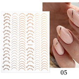 Yeknu 1 Sheet 3D Nail Sticker Blooming Ink Marble Flower Leaves Line Sliders French Tip Nails Decals Sticker DIY Decoration
