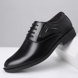 Yeknu Italian Men Oxford Brogues Formal Leather Office Wide Fit Wedding Lace Up Casual Pointed Toe Business Shoes 16-8812