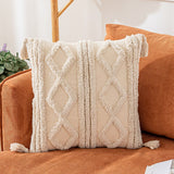 Yeknu Boho Decoration Cushion Cover 45x45cm/30x50cm Nature Cotton Pillow Cover Tassels Square Home Decoration for living Room Bed Room