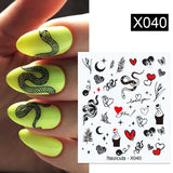 Yeknu 1Pc Spring Water Nail Decal And Sticker Flower Leaf Tree Green Simple Summer DIY Slider For Manicuring Nail Art Watermark