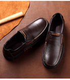 Yeknu Genuine Leather Shoes Men Loafers Soft Cow Leather Men Casual Shoes New Male Footwear Black Brown Slip-on A2088