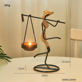 Yeknu Metal Candle Holders Creative Home Decoration Accessories Figure Statue Center Table Living Room Wedding Centerpiece Gifts