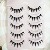 Yeknu New 5 Pairs Eyelashes Cos Dance Performance Eyelash Handmade Acrylic Cross Eyelash Female Japanese 3D Natural Lashes