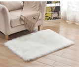 Yeknu Artificial Wool Carpet Living Bedroom Sofa Area Rugs White Shaggy Rectangle Fluffy Soft Mats Luxury Faux Fur Seat Pad Home Decor