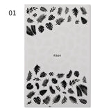 Yeknu 1 Sheet 3D Nail Sticker Blooming Ink Marble Flower Leaves Line Sliders French Tip Nails Decals Sticker DIY Decoration