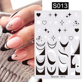 Yeknu 1 PC 3D Nail Sticker Water Droplets Geometry Pattern For Nails Decoration Heart Letter All For Manicure Nail Art Design