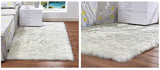 Yeknu Artificial Wool Carpet Living Bedroom Sofa Area Rugs White Shaggy Rectangle Fluffy Soft Mats Luxury Faux Fur Seat Pad Home Decor