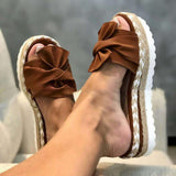 Yeknu Slippers Women Sandals Platform Sandals Shoes Women Bow Summer Sandals Slipper Indoor Outdoor Flip-flops Beach Shoes Female