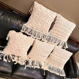 Yeknu MOM'S YARD New Macrame Handmade Cotton Thread Pillowcase Bohemia Moroccan Sofa Cushion Cover Decorative Pillowcase High-end Gift