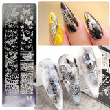 Yeknu Nail Art Stamping Plate Nail Template Gel Printing Stencil Mermaid Flower Leaf Heart Ocean Design Nail Polish Mold NLFB01-06