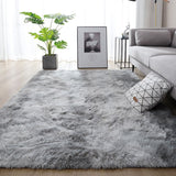 Yeknu Gradient Carpet New Fashion Area Mats For Living Room Bedroom Variegated Soft Comfortable Plush Carpet Gray Modern Rugs