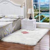 Yeknu Artificial Wool Carpet Living Bedroom Sofa Area Rugs White Shaggy Rectangle Fluffy Soft Mats Luxury Faux Fur Seat Pad Home Decor