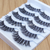 Yeknu New 5 Pairs False Eyelashes Handmade Messy Cross Thick Natural Fake EyeLashes Professional Makeup Tips Long Eye Lashes