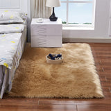 Yeknu Artificial Wool Carpet Living Bedroom Sofa Area Rugs White Shaggy Rectangle Fluffy Soft Mats Luxury Faux Fur Seat Pad Home Decor