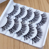 Yeknu New 5 Pairs False Eyelashes Handmade Messy Cross Thick Natural Fake EyeLashes Professional Makeup Tips Long Eye Lashes