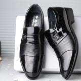 Yeknu Autumn Classic Formal Casual Faux Leather Black Mens Wedding Business Spring Breathable Slip on Retro Shoes 6702