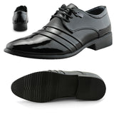 Yeknu Formal Casual Leather Black Men Oxfords Business Luxury Shiny Leather Lace up Dress Pointed Toe Footwear Shoes A229