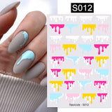 Yeknu 1 PC 3D Nail Sticker Water Droplets Geometry Pattern For Nails Decoration Heart Letter All For Manicure Nail Art Design