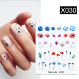 Yeknu 1Pc Spring Water Nail Decal And Sticker Flower Leaf Tree Green Simple Summer DIY Slider For Manicuring Nail Art Watermark