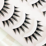 Yeknu New 5 Pairs Eyelashes Cos Dance Performance Eyelash Handmade Acrylic Cross Eyelash Female Japanese 3D Natural Lashes