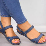 Yeknu Women Sandals  Casual Summer Shoes Women Low Heels Sandals For Wedges Shoes Soft Bottom Chaussure Femme Summer Footwear