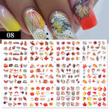 Yeknu 12 pattern/sheet Colorful French Nail Stickers Manicure Rainbow Wave Summer Neon Geometric Lines Water Nail Decals Set