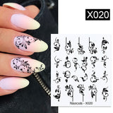 Yeknu 1Pc Spring Water Nail Decal And Sticker Flower Leaf Tree Green Simple Summer DIY Slider For Manicuring Nail Art Watermark