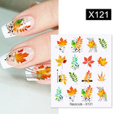 Yeknu 1Pc Spring Water Nail Decal And Sticker Flower Leaf Tree Green Simple Summer DIY Slider For Manicuring Nail Art Watermark