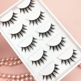 Yeknu New 5 Pairs False Eyelashes Naturally Wear False Eyelashes Everyday Sharp Tail Thick Simulation Cross Makeup Lashes