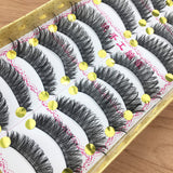 Yeknu - Japanese Handmade Cotton Thread False Eyelashes Soft Bushy Cross Eyelash Eyelid Fiber Length Simulation Natural Eyelashes