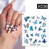 Yeknu 1Pc Spring Water Nail Decal And Sticker Flower Leaf Tree Green Simple Summer DIY Slider For Manicuring Nail Art Watermark