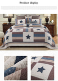 Yeknu Double Bed Cotton Printed Patchwork Pentagram Set Of 3 Quilted Quilt Light Quilt Pillowcase