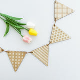 Yeknu Nordic Wooden Triangle Flag Wall Hanging Garland Baby Shower Birthday Party Bunting Banner Kids Room Nursery Decor Photo Props