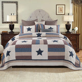 Yeknu Double Bed Cotton Printed Patchwork Pentagram Set Of 3 Quilted Quilt Light Quilt Pillowcase