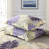 Yeknu 3pcs Maple Leaf Acolchoado Impresso Folha de Bedspread 100% Cotton Colcha Macia Frete