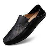 Yeknu New Soft Leather Shoes Fashion Men Casual Leather Shoes Slip On Men Loafers